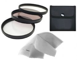 Nikon D60 High Grade Multi-Coated, Multi-Threaded, 3 Piece Lens Filter Kit (52mm) Made By Optics + Nwv Direct Microfiber Cleaning Cloth. 