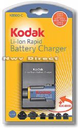 Kodak K8500-C+1 Rapid Charger Kit with KLIC-8000, Rechargeable Lithium-Ion Digital Camera Battery and 6 International Power Plugs