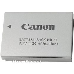 Canon NB-5L Lithium-Ion Battery (3.7v, 1120mAh) for Canon PowerShot SD Series Digital Elph Digital Camera