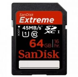 SanDisk Extreme 64 GB SDXC Class 10 UHS-1 Flash Memory Card 45MB/s